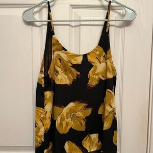 A New Day Women’s Black and Gold Floral Tank Size XS (Brand New)